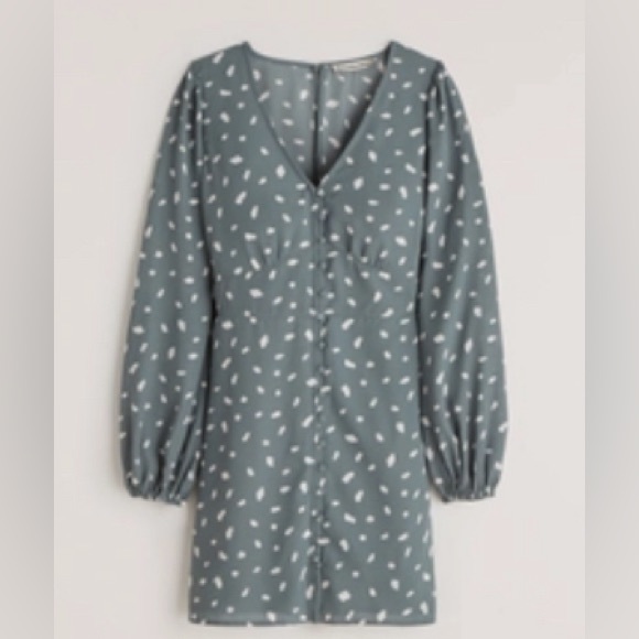 Abercrombie & Fitch Long-Sleeve Button-Through Mini Dress - Picture 1 of 4
